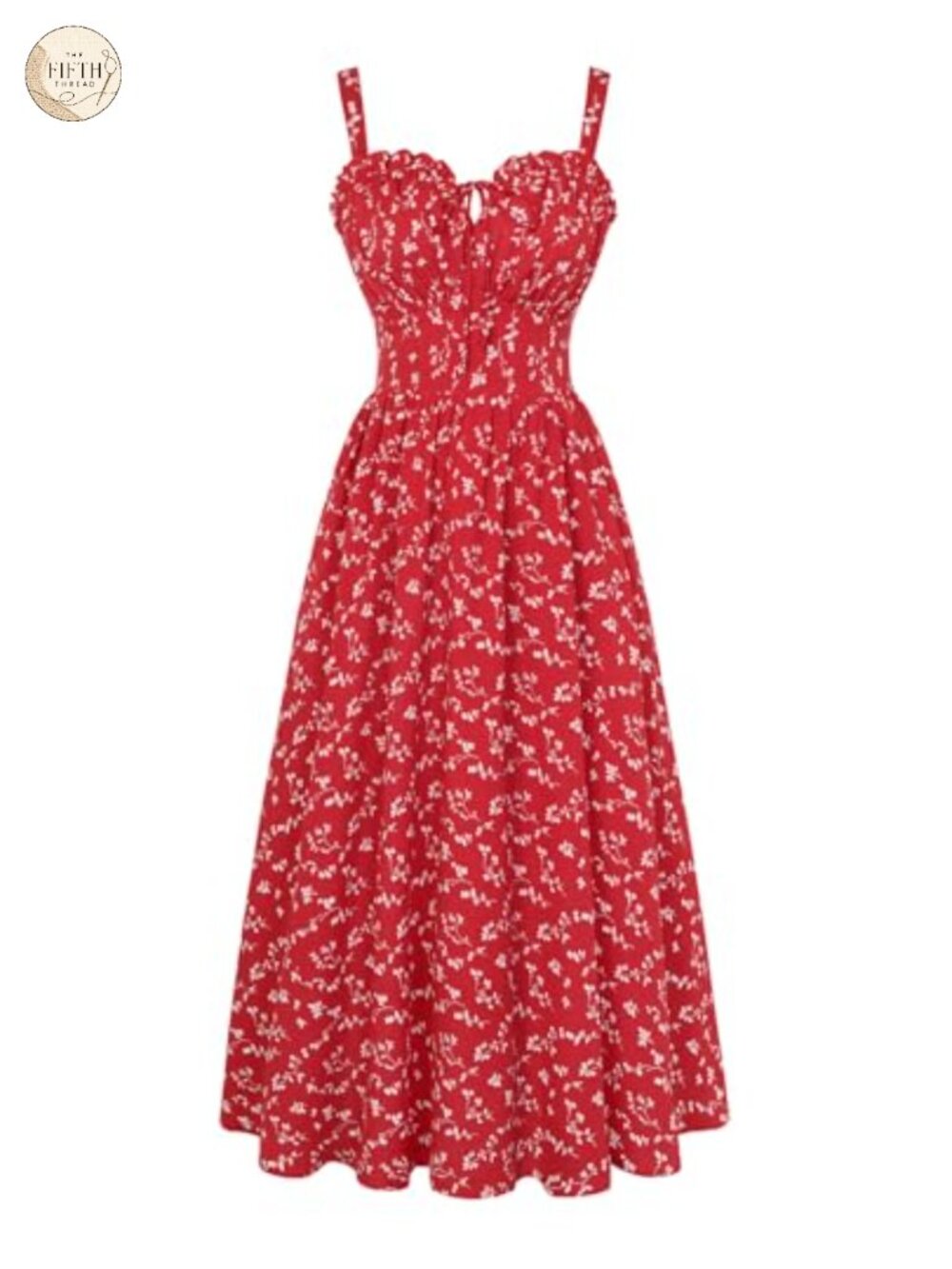 Floral Corset Maxi Dress Sleeveless Adjustable Straps Lace Back A-Line with